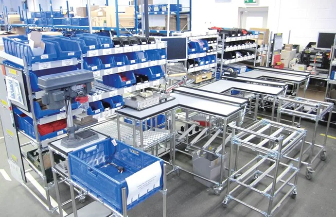 Factory workstations and storage